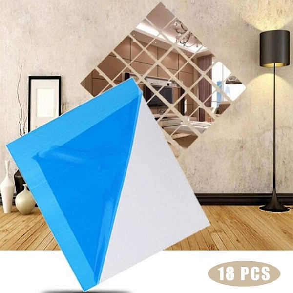 18 Pack Mirror Seinätarrat Tee-se-itse-sisustus itseliimautuva