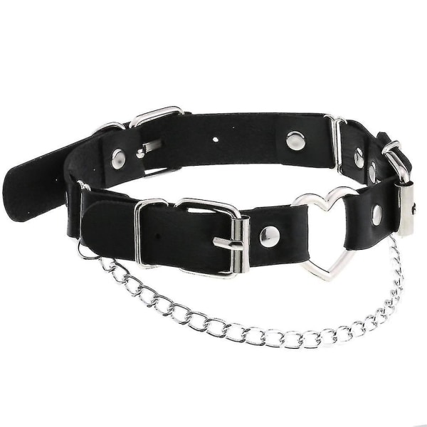 Goth Black Heart Choker Punk Halsband Krage För Tjej Cool Chocker Neck Cosplay Smycken Egirl Gothic Accessoarer coffee