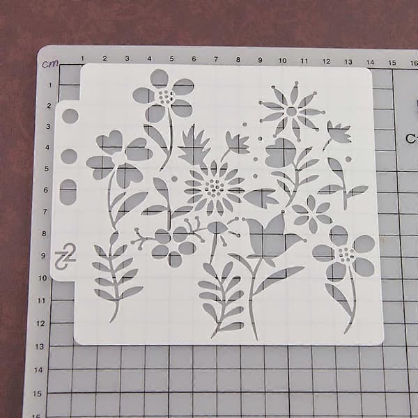 Sjablonger Maleri Scrapbooking Preging Stempling Album Håndverk Blomst Sølv Silver