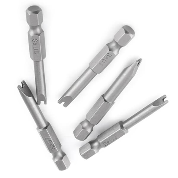 S2 Stål 1/4 Tomme Hex Skaft U Form Magnetiske Skruetrækker Bits 5 Pakke 50mm Længde