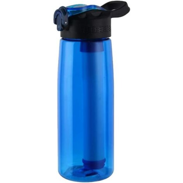 Filterflaske, med 4-trins filterhalm til camping, vandreture, rejser i udlandet, nødsituationer, rygsæk