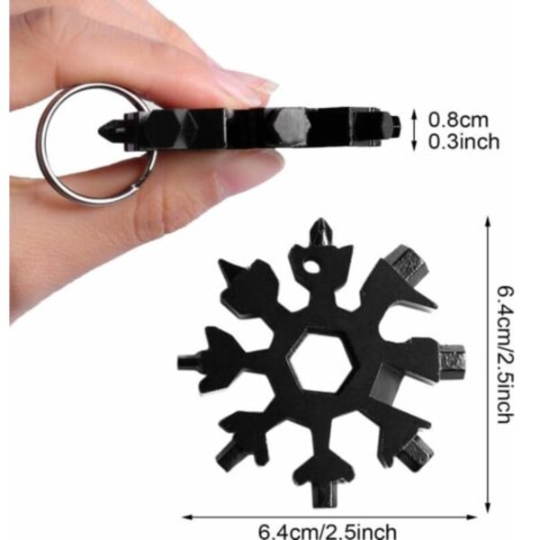 2ST Snowflake Multitool 18 i 1 Bärbart rostfritt stål All Purpose Tool för dagliga resor Camping Adventure Daily Tool