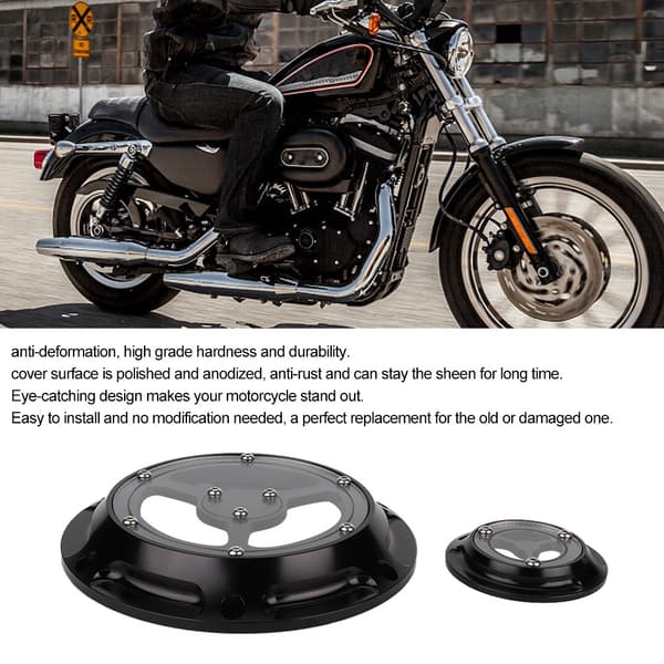 Aluminium Motorcykel Derby Dæksel Timing Timer Sæt til XL XR 883 1200 Sort