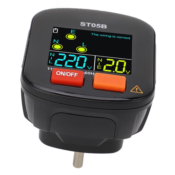 Stikkontakttester med LED-display US-stik 110-125V