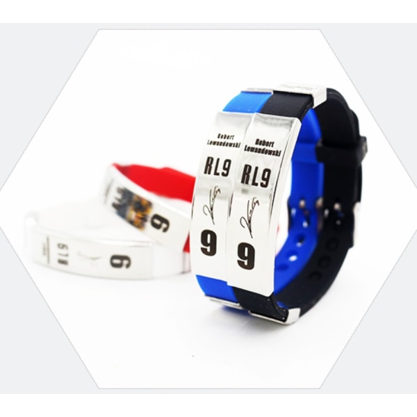 Stjerne med silikone armbåndsring (sort)