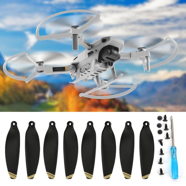 4 stk. Propellerbeskyttere 2 par 4726F Sorte Propeller Passer til MAVIC MINI Drone (Guldkant)
