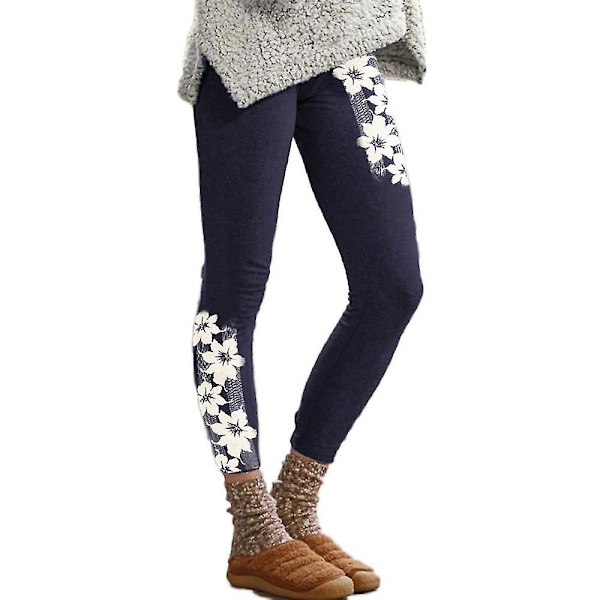 Naisten Casual Yoga Thermal Leggingsit Dark Blue L