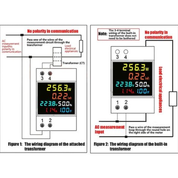 D52-2066 100A monitoiminen digitaalinen power AC40-300V kiskotyyppinen power