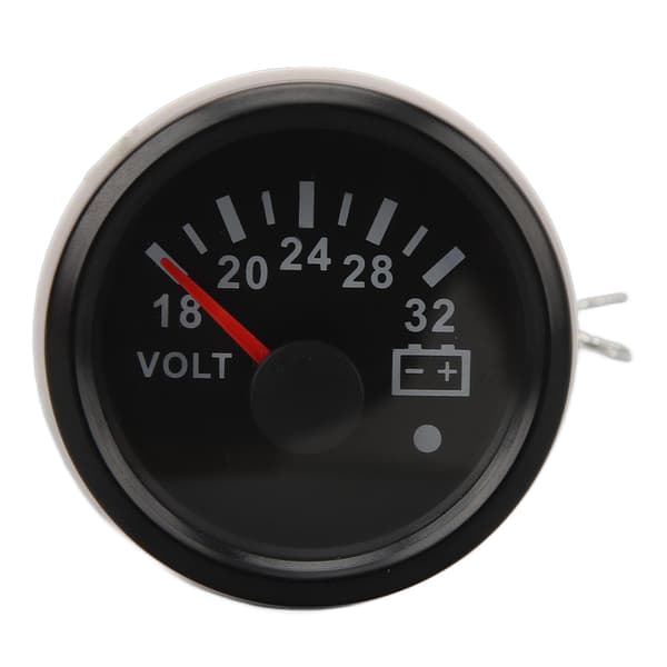 52MM Voltmeter DC 9 til 32V Høj Præcision Hurtig Respons Pointer Voltmeter med Baggrundsbelysning Til RV'er Yacht Fiskebåde Skibe Sort Skive Sort Bezel