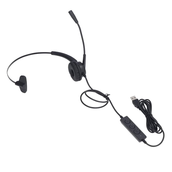 Støjreducerende headset, kablet, ergonomisk callcenter-hovedtelefon til kontortelefonsalg