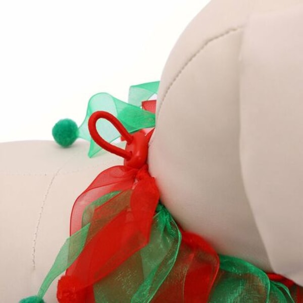 Lemmikkien joulukauluskoristeet Punainen ja vihreä kaulus, säädettävä juhlamekko kissalle ja koiralle (L (45 cm))