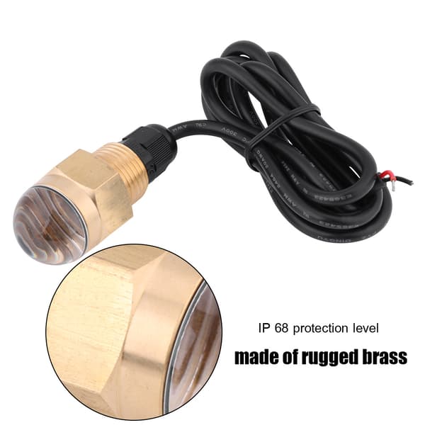Marinbåd 12V Messing Blå LED Undervandslys Afløbsprop 1/2 NPT Yacht Tilbehør