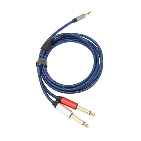 3,5 mm til 2x6,35 mm Stereo Lydkabel Gullbelagt Mono for RV