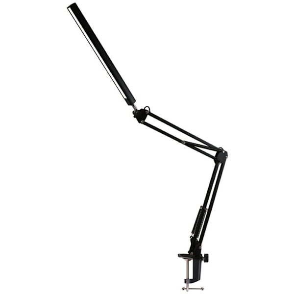 12W-svart LED-bordslampa med lång arm Vikbar läsklämma Skrivbordslampa，Lämplig för sovsalar, sovrum, personliga utrymmen