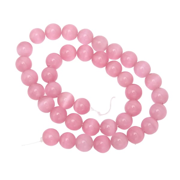 DIY Glossy Bløde Polerede Katteøje Perler til Fremstilling af Armbånd Halskæder Øreringe Ringe Pink