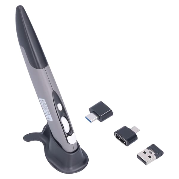 Langaton 2.4G Creative Mouse Pen Stylus PC-kannettavalle, musta harmaa