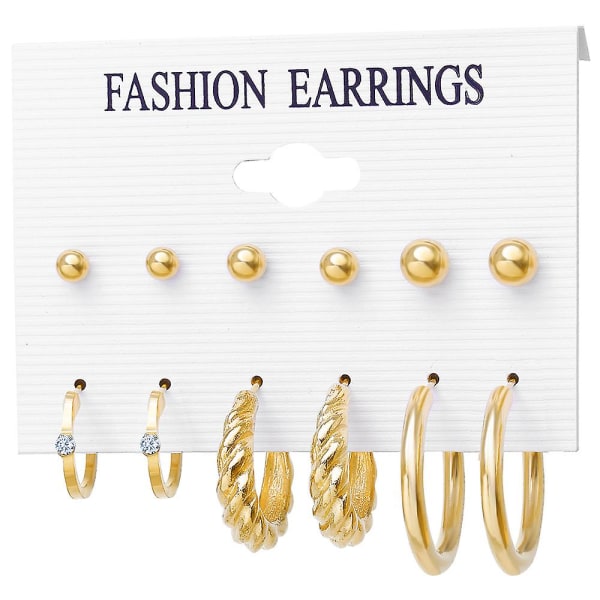Øreringe sæt perle vintage guld farve mode smykker B2070 SJ54134