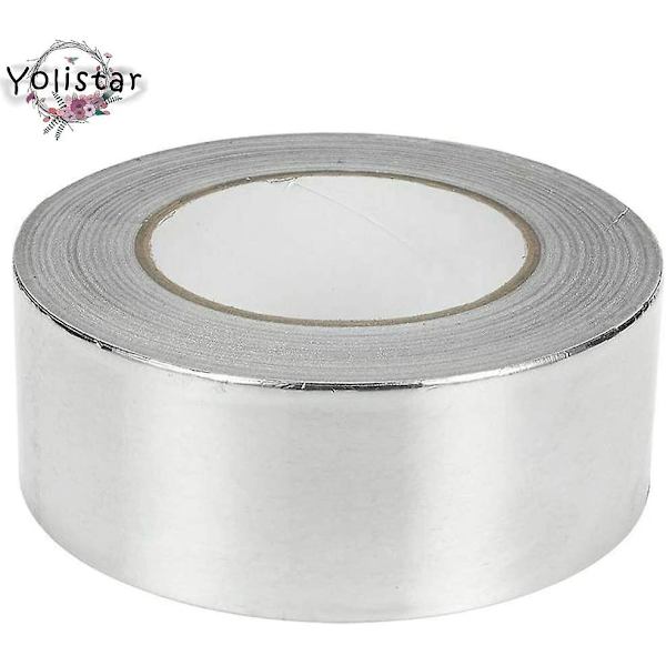 Aluminiumsfolietape, vandtæt, brand-, vand- og varmebestandigt klæbemiddel til reparation, isolering og forsegling 48 mm x 50 m (rulle X 1, sølv)