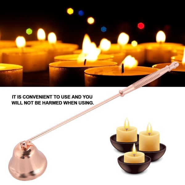Rustfrit stål klokkeformet Candle Snuffer Wick Trimmer (roséguld)