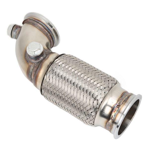2,5 tommer V-bånd til V-bånd Downpipe 90 grader med Flex Bellow i rustfrit stål