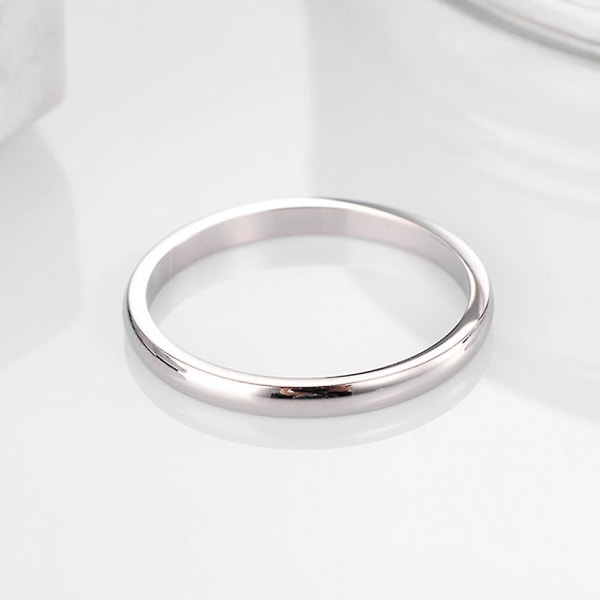Minimalistisk kupolformad polerad kvinnor bröllop förlovningsband finger ring smycken gåva US 8