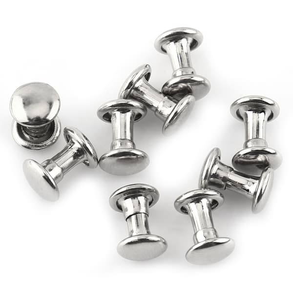 Dobbelt-hætte nitter rørformede metalstuds - 100 stk, perfekt til reparation og dekoration af læderhåndværk