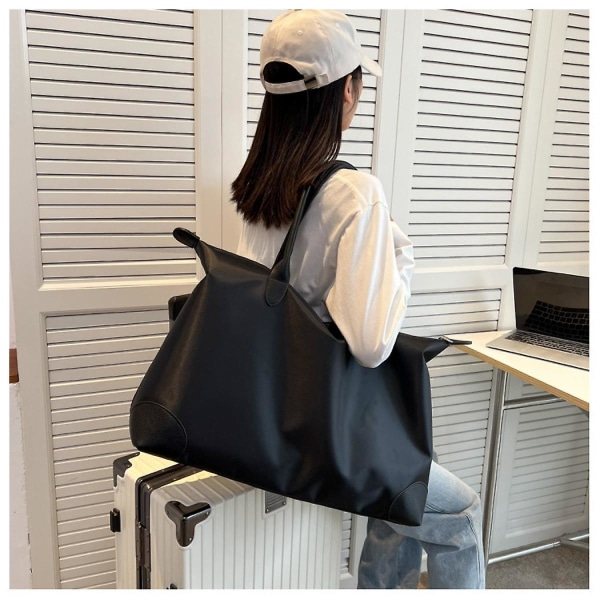 Korte rejsetaske Letvægtstaske Håndtaske med stor kapacitet Bagagetaske Forretningsrejse Fitness Diagonal Taskesort