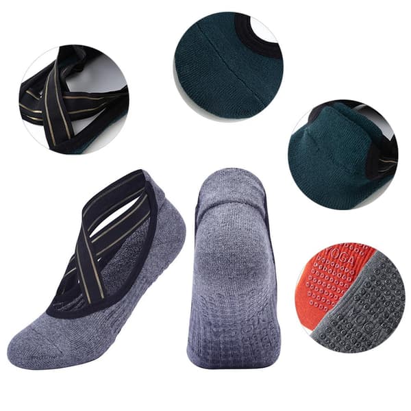2 par strumpor 104 Prickle Protection kammad bomull andningsbara greppstrumpor för barfota sporter