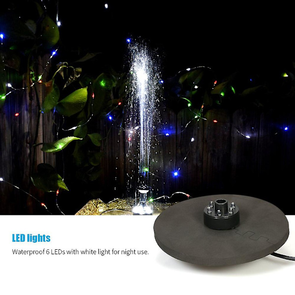 Solar Fountain LED-valo suihkulähde ulkona