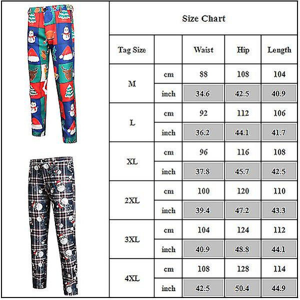 Jouluiset miesten juhlahousut Red 4XL