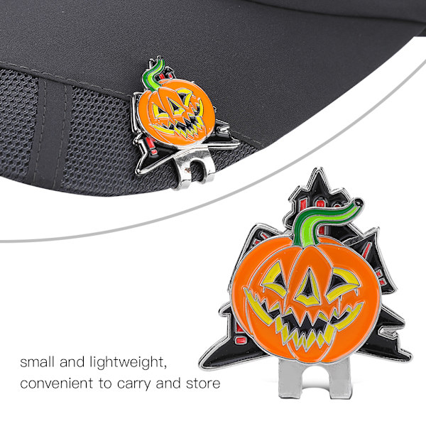 Magnetisk golfhatteclips i rustfrit stål med boldmarkør i Halloween-stil