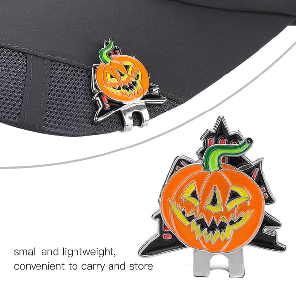 Magnetisk golfhattklämma i rostfritt stål med bollmarkör, Halloween-stil