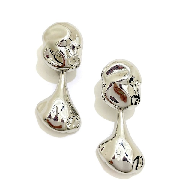 Ørering vintage uregelmæssig modesmykker Ac6133 silver