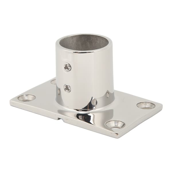 Båt Rekkverksbeslag Rektangulær Base Sølv Robust Rustsikker Båtdekk Rekkverk Rektangulær Base for Båt Marine Yacht 90°30MM/1.2in