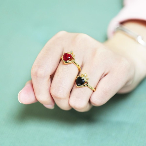 Ring Vintage Zircon Heart Stud Fashion smykker Ac9402 Red