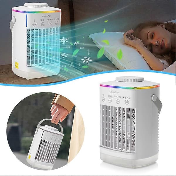 Bordkøleventilator Fire-trins Justerbar USB Mini-Personlig Luftkøler Til Hjem/Kontor White
