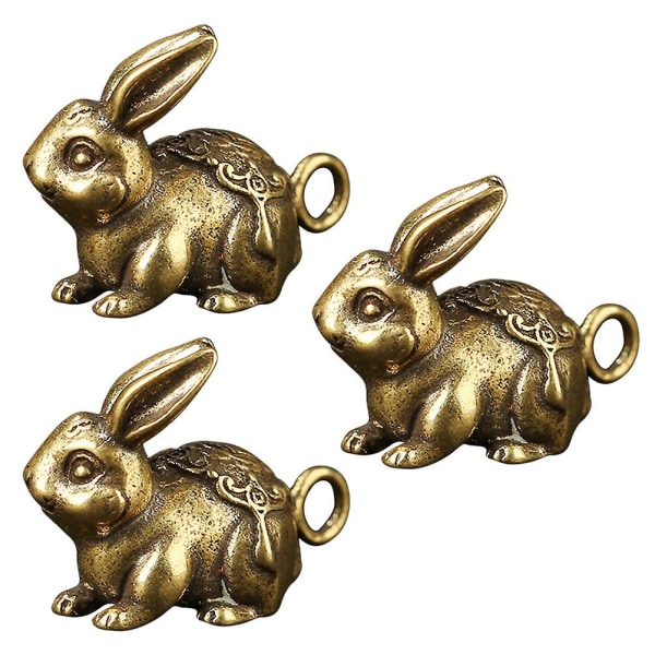 3 kpl Brass Rabbit Shape avaimenperä riipus pupu malli avaimenperä riipuksia