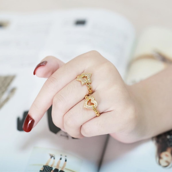 Ring Vintage Zircon Heart Stud Modesmycken Ac8676 C
