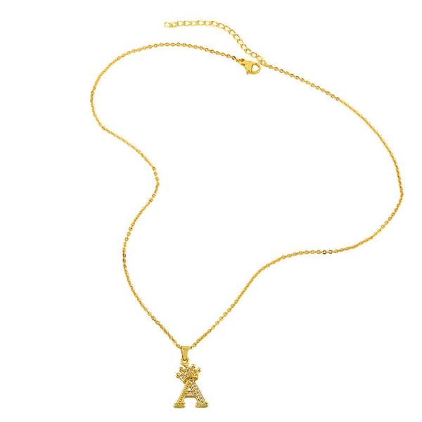 Halskæde Vintage Zircon Crown Letter Modesmykker Ac9291 A