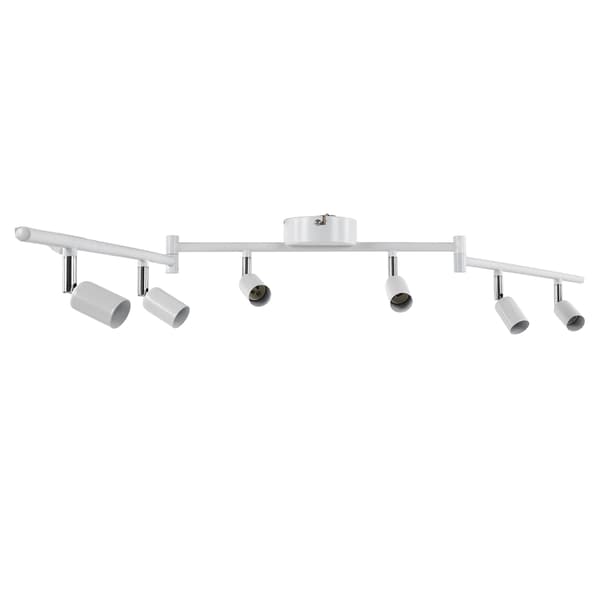 Roterbart spotlight-hode 6-veis taklampe GU10-sokkel 85-265V hvit
