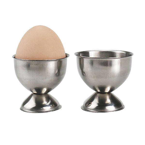2 X bærbart køkken rustfrit stål morgenmad kogte æg Bakke kop opbevaring Holder