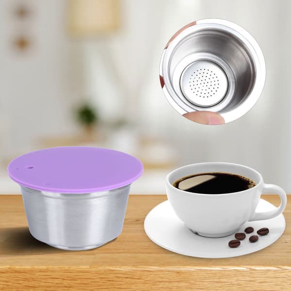 Genanvendelig kaffekapsel i rustfrit stål til Dolce Gusto kaffemaskine - Lilla