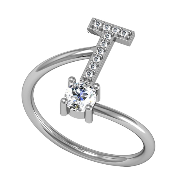 Ring Justerbar Open End Koppar Brev Kvinnor Finger Smycken För Dejting C