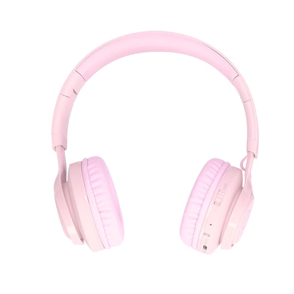 BT06C Børne Bluetooth Headset LED Lys Stereo Foldbar Høreværn Trådløse Hovedtelefoner Pink