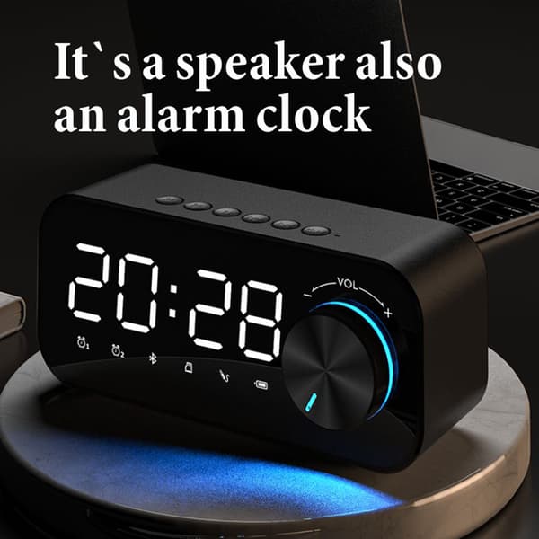 Bluetooth Digital Radio Vækkeur med LED Display Spejl Top