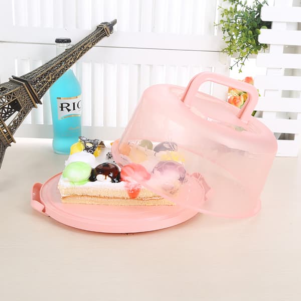 Bærbar Cupcake-boks med håndtak - Transparent kakeoppbevaring