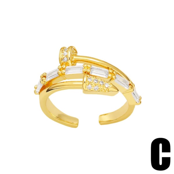 Ring Vintage Zircon Metallic Element Modesmykker Ac10243 A