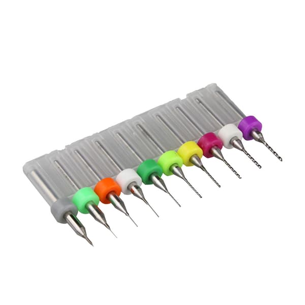 PCB CNC Hårdmetall Mikro Borr Set 10st 0.1-1.0mm