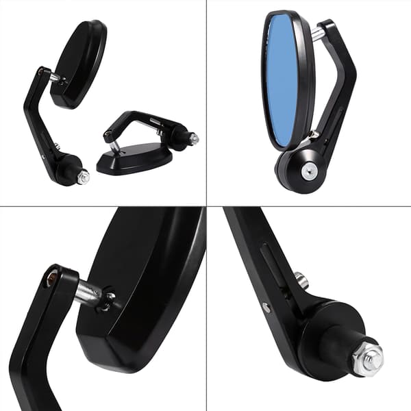 7/8 tommer Motorcykel Styr Bakspejle Sort