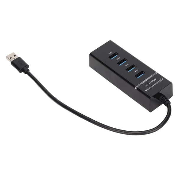 4 Port USB 3.0 Hub Hög Hastighet Kompakt Design Säkert Skydd Adapter